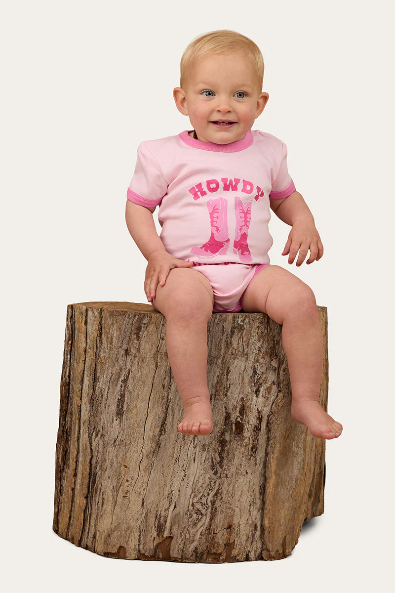 Howdy Cowgirl Babies SS Romper - Image 4